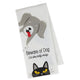 Beware of Dog & Cat Printed Dishtowel