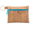 Cork & Faux Leather Key Chain Coin Purse