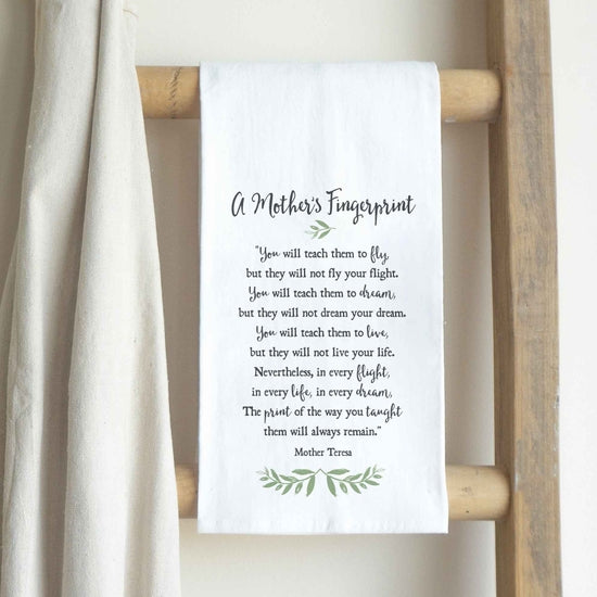 A Mother's Fingerprint Tea Towel