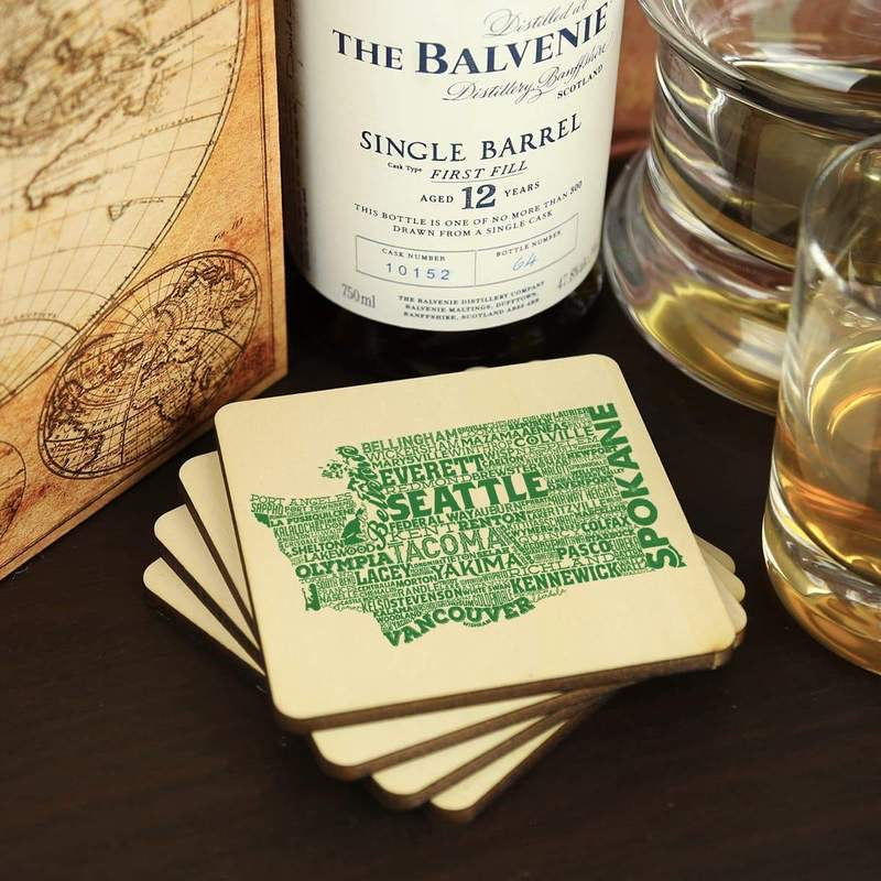 Washington Typography Coaster Set
