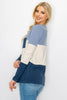 Soft Color Block Ribbed Knit Fleece Top