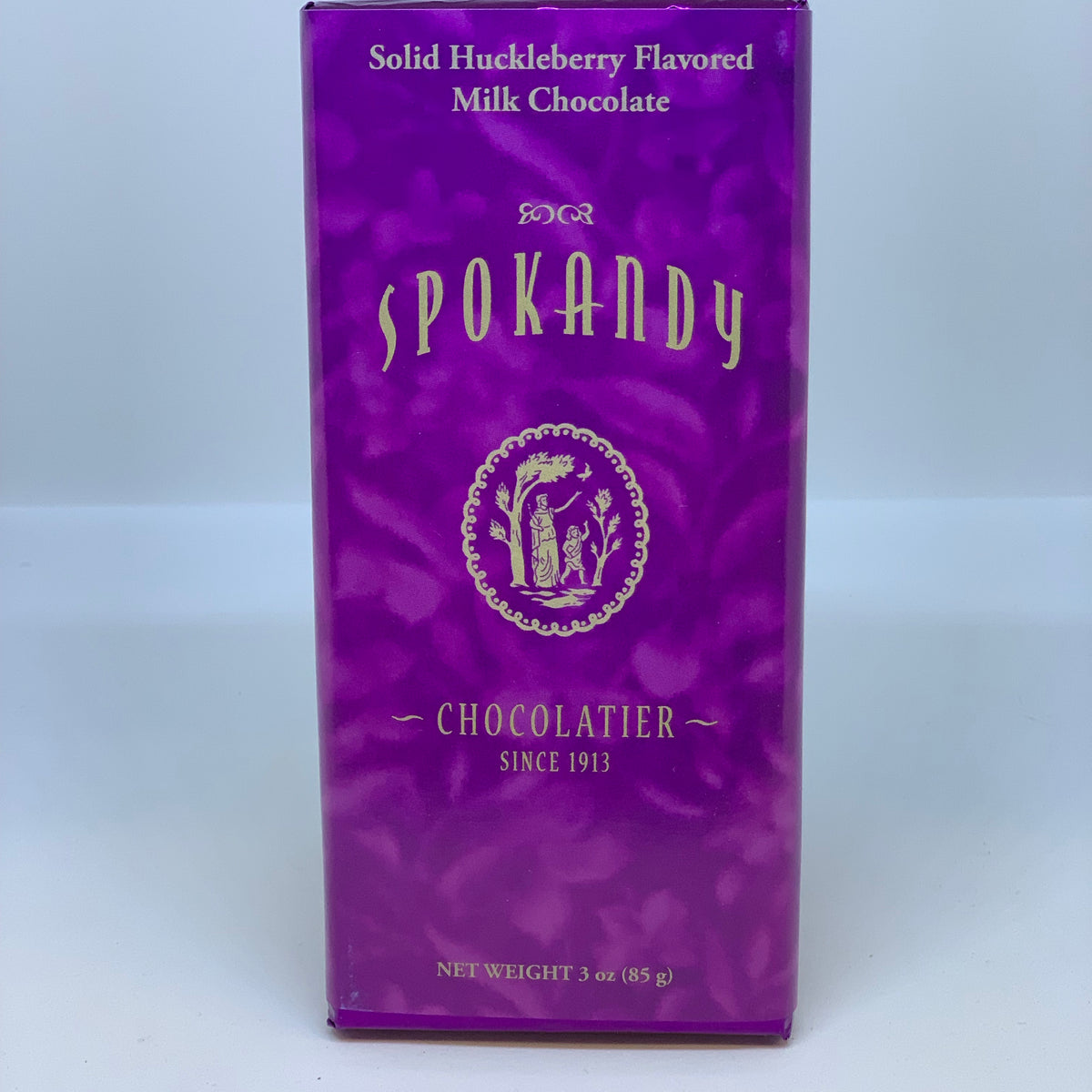 Solid Huckleberry Flavored Milk Chocolate Bar