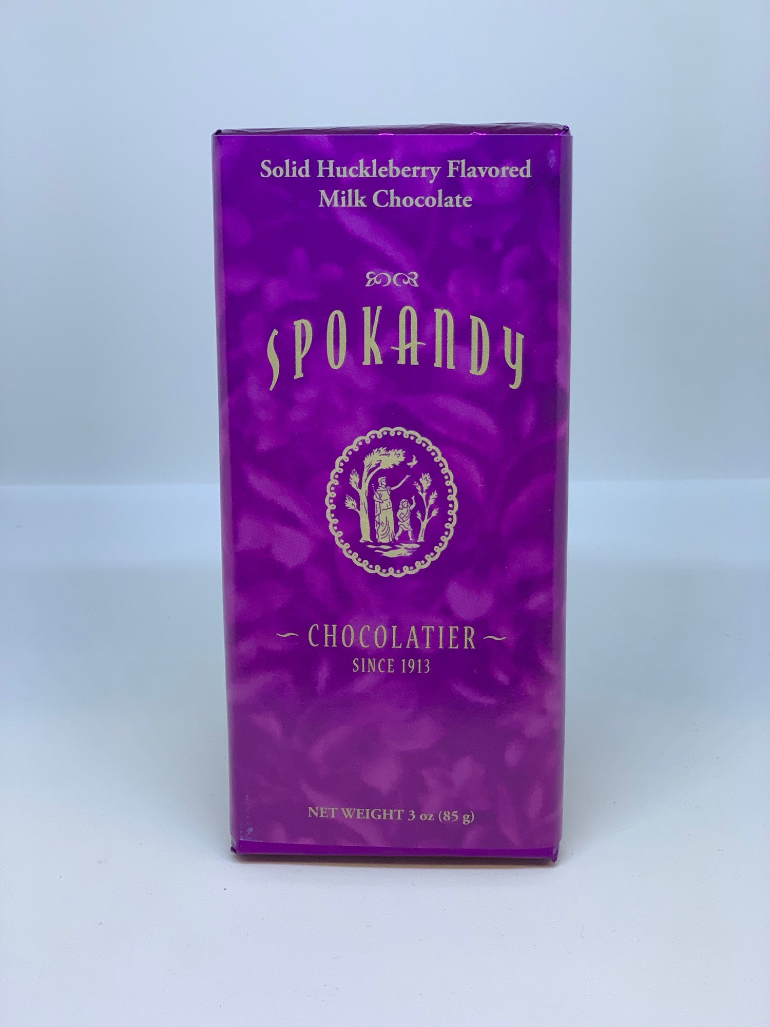 Solid Huckleberry Flavored Milk Chocolate Bar