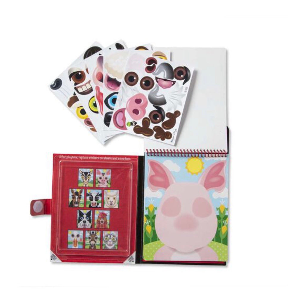 Farm Make-a-face Reusable Stickers