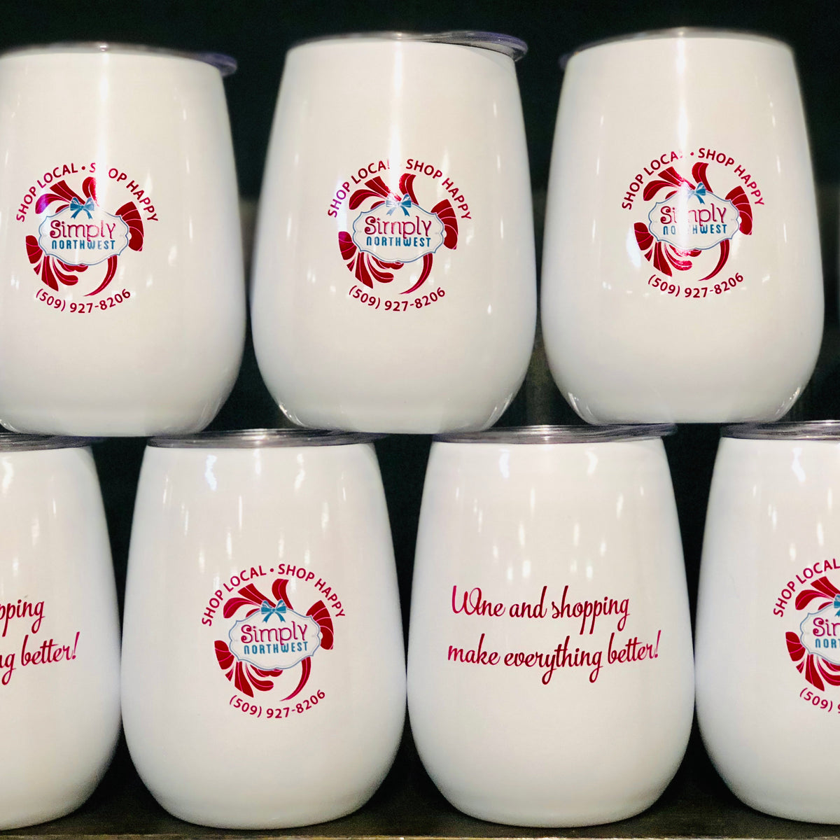 Simply Northwest Custom Stemless Wine Glass