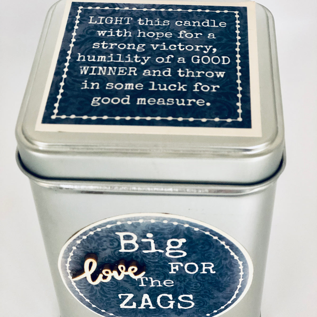 Gonzaga Fan Can  Candle