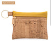 Cork & Faux Leather Key Chain Coin Purse