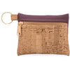 Cork & Faux Leather Key Chain Coin Purse