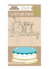 Happy Birthday Wooden Cake Topper