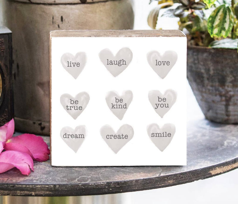 Conversation Hearts Block Sign