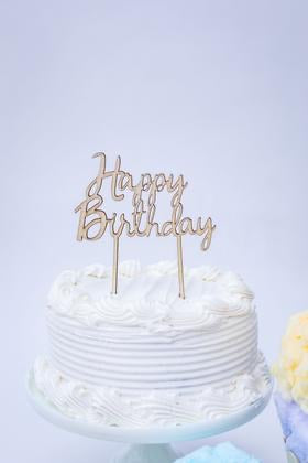 Happy Birthday Wooden Cake Topper