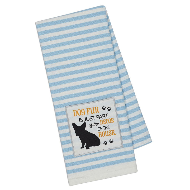 Dog Fur Decor Embellished Dishtowel